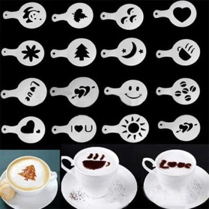 16 pcs coffee stencil