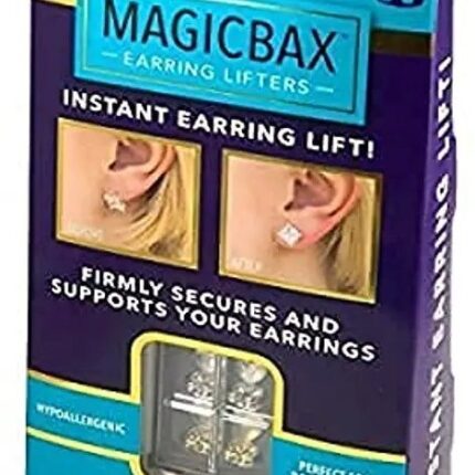 Magic Bax Instant earrings lift, firmly secure & support your earrings, helps those with stretched lobes, heavy earrings,and bad piercing Package- 1 pair sterling silver earrings lifters,1 pair of gold microplates earrings lifter