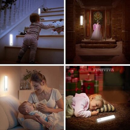 Kaiyu Human induction light Ideal night light for your home,2 modes of operation, power 6 W, light colour -6000K monochrome, induction angle 120°, sending distance 3-5M, usage time-50000 hrs, 2 magnetic stickers, USB charging.